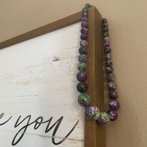 Purple and green necklace